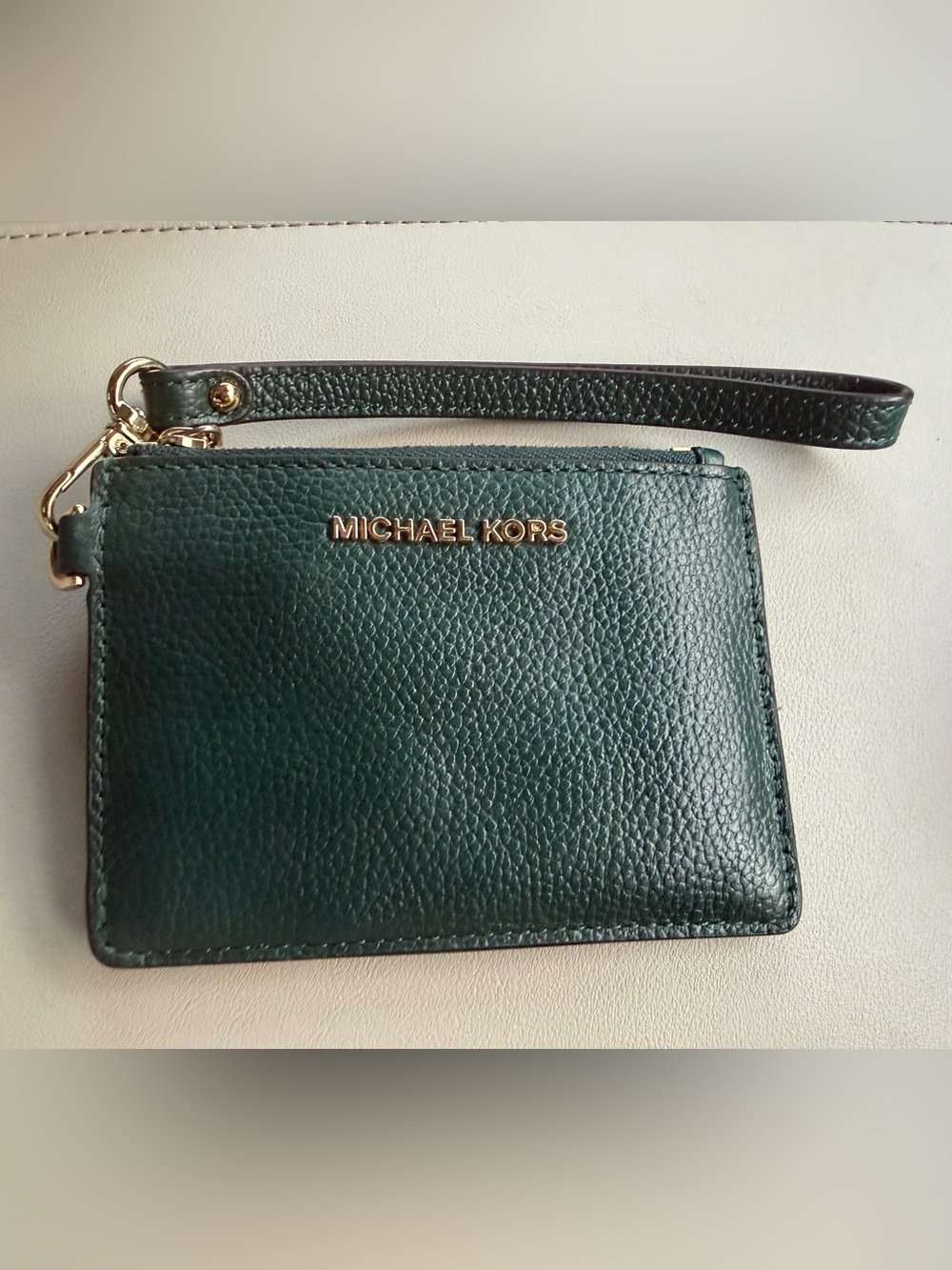 Michael Kors Jet Set Travel Coin Pouch with ID Key Holder Wallet Forest Green